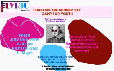 SHAKESPEARE SUMMER DAY CAMP FOR YOUTH – ages 8 – 10 years